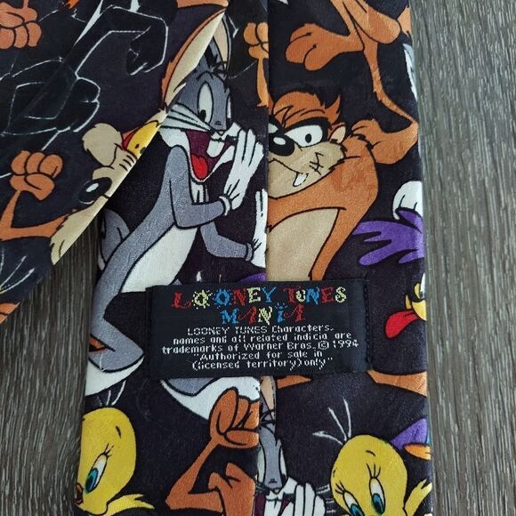 Vintage 90s Warner Bros. Looney Tunes Mania Tie - Picture 4 of 5